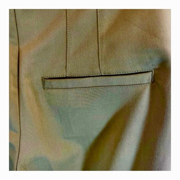 Free People Green Pleated Wide Leg Trousers, Rear Belt, Ankle Pleat, Size 2 - Picture 8 of 14